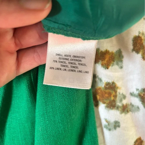 ANTHRO Elevenses the Brighton Kelly Green Linen Blend Pants Size 4 - Picture 8 of 13